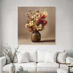 Trocken Retro Flowers Getrocknete In Vase Dekorative Anordnung Warme Farben