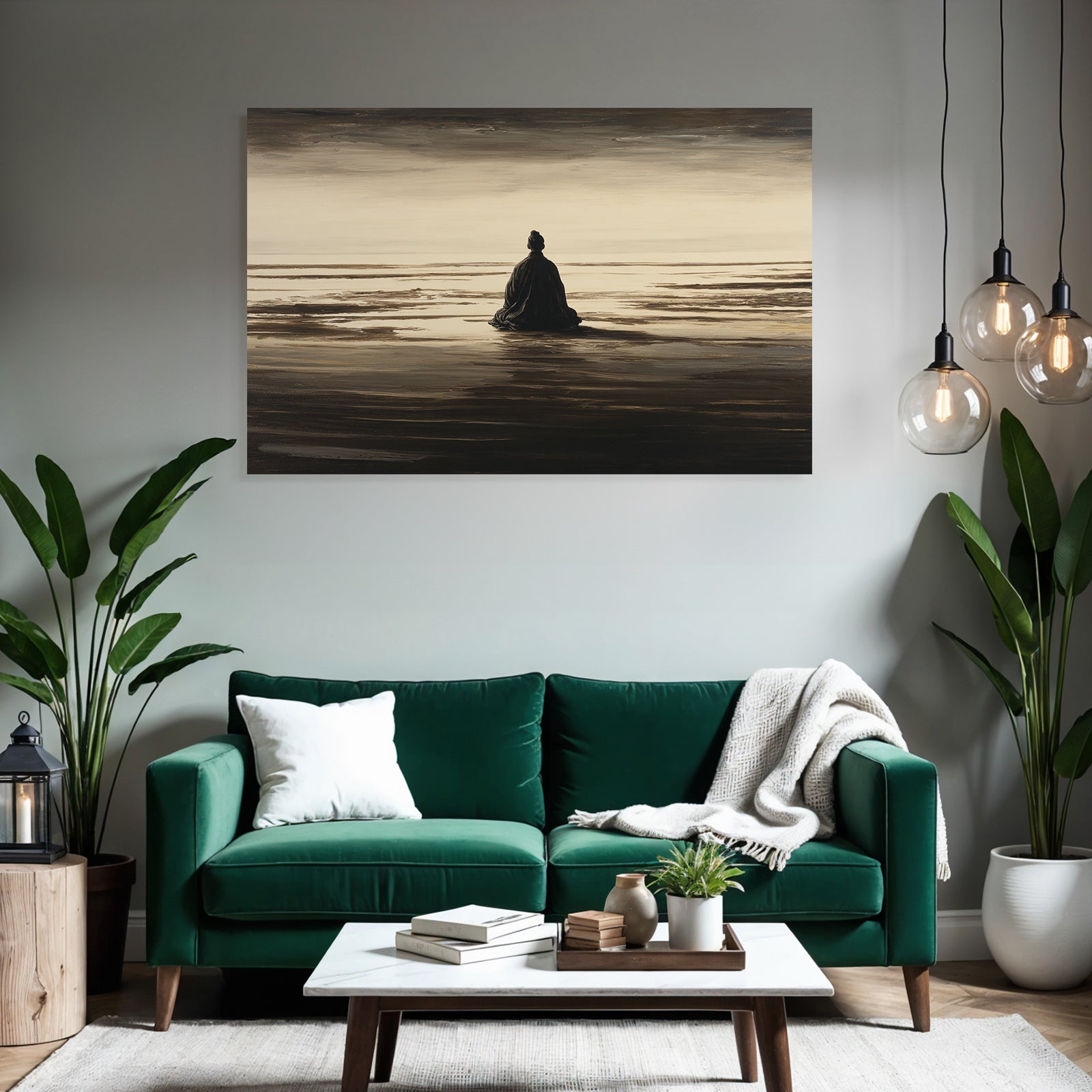 Yoga Meditation Figura Sitzend Am Ufer In Natur Reflexion Selbstbetrachtung | Yoga und Meditation | Themen und Hobbys
