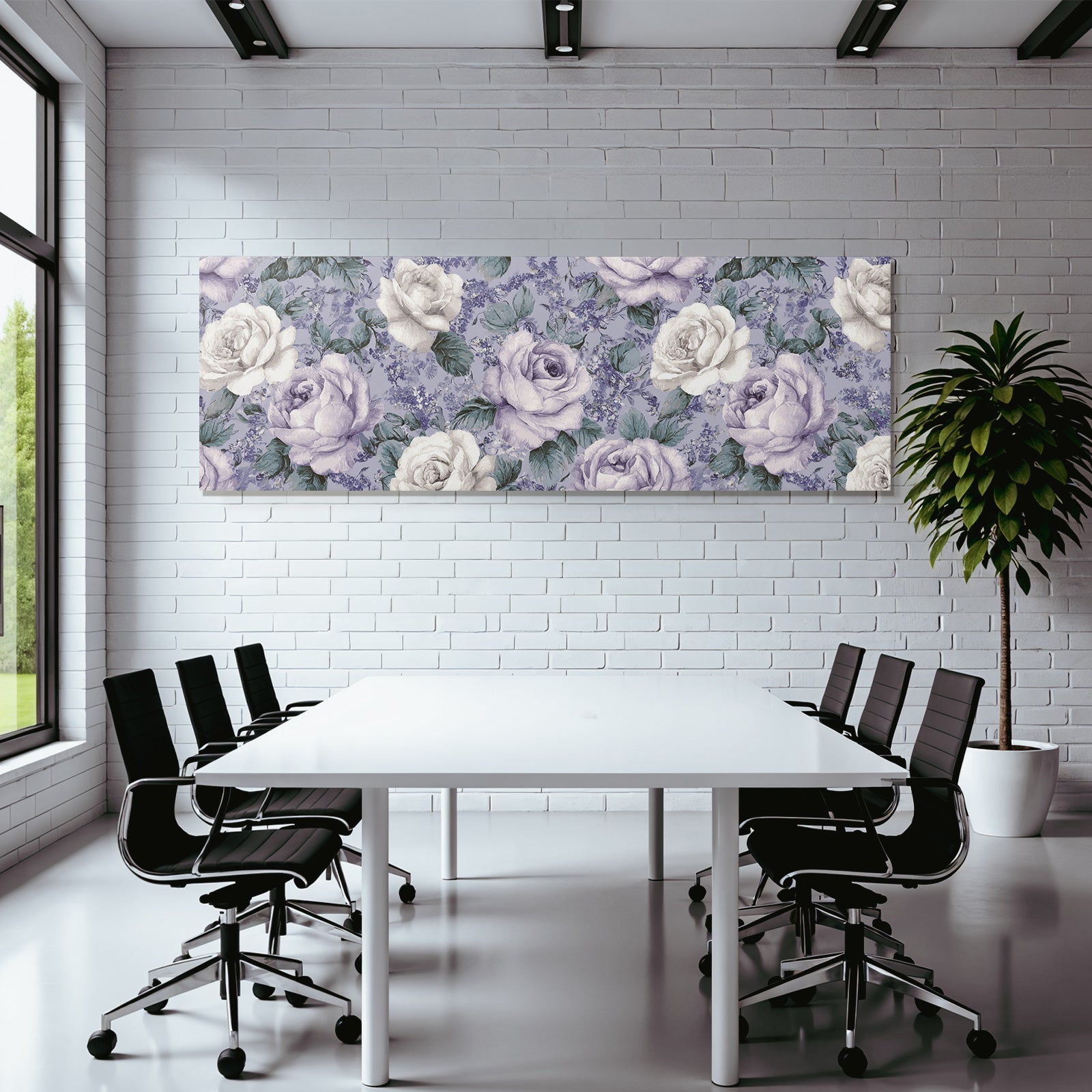 Zartes Rosenmuster Auf Lavendel Hintergrund