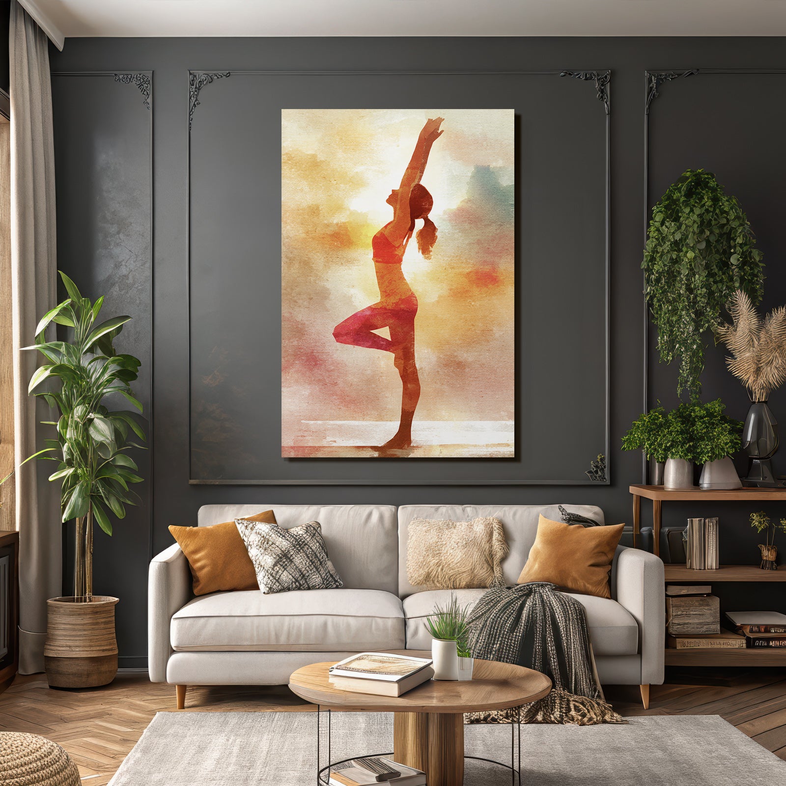 Yoga Meditation Yoga Pose In Kreativem Hintergrund Wasserfarbenmalerei | Yoga und Meditation | Themen und Hobbys