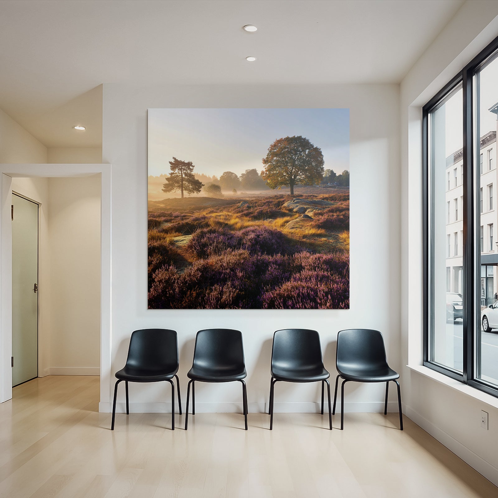 Ruhelandschaft Heideblumen Im Mist | Duenen und Heide | Landschaften