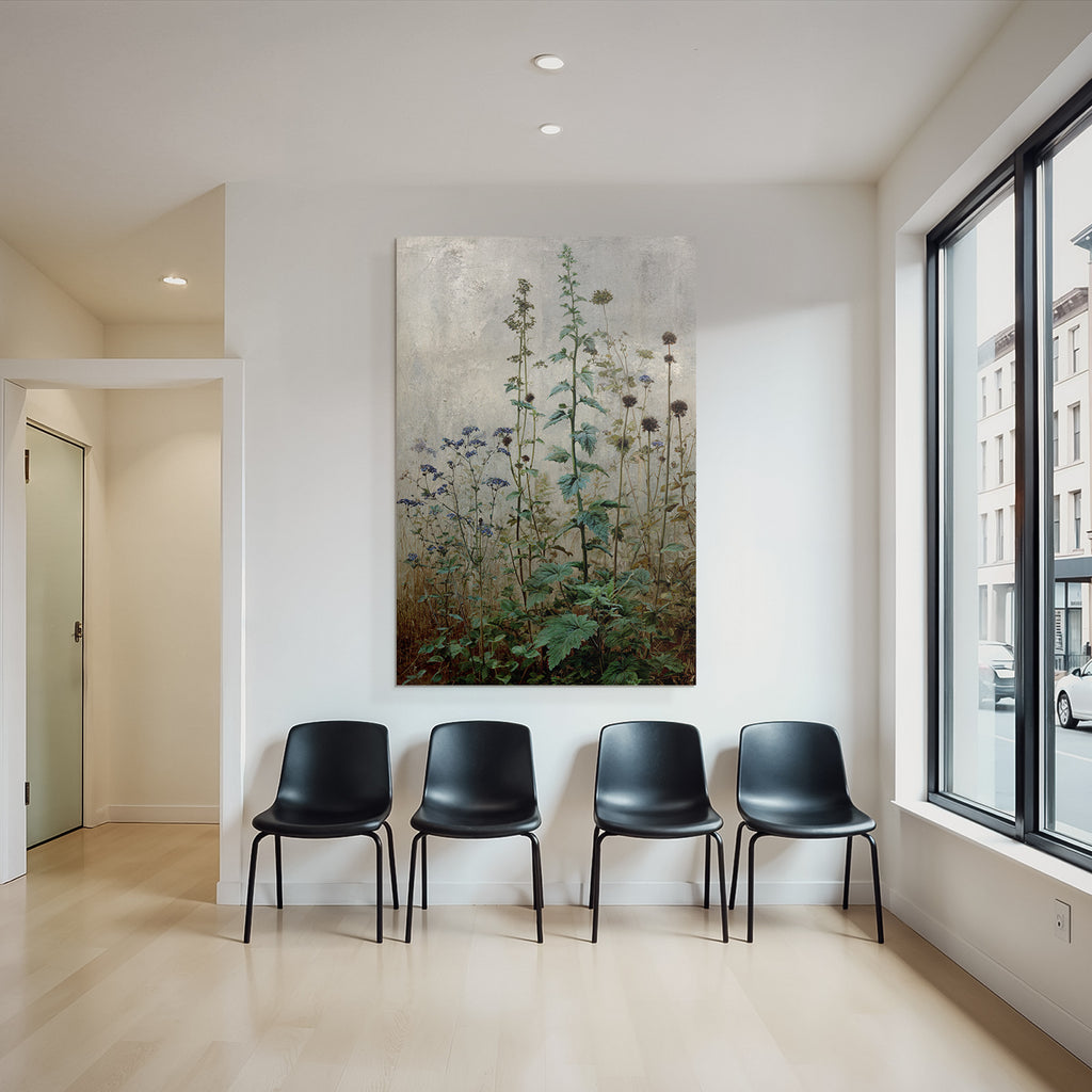Botanische Studie Mit Und Pflanzen Vor Texturiertem Hintergrund