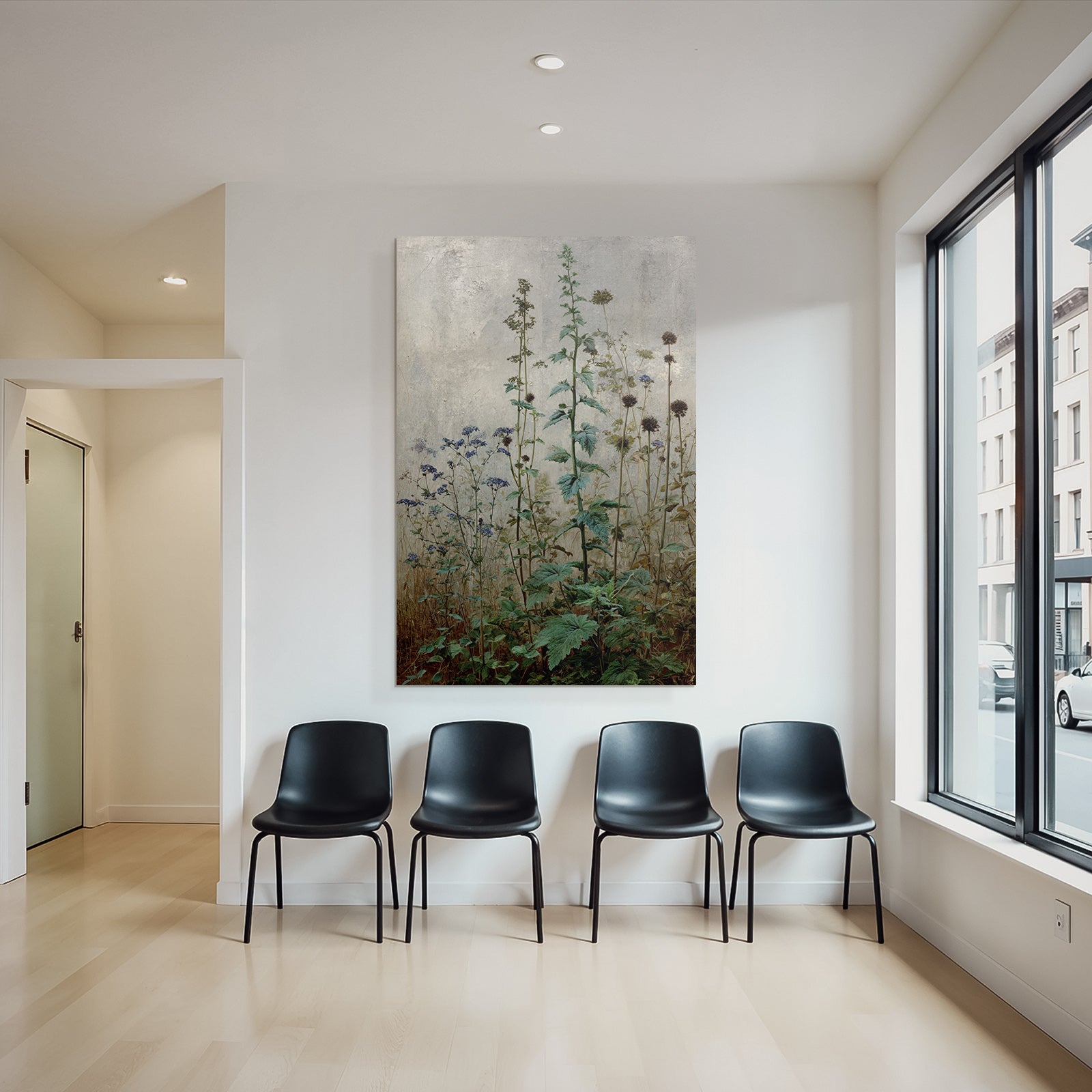 Botanische Studie Mit Und Pflanzen Vor Texturiertem Hintergrund