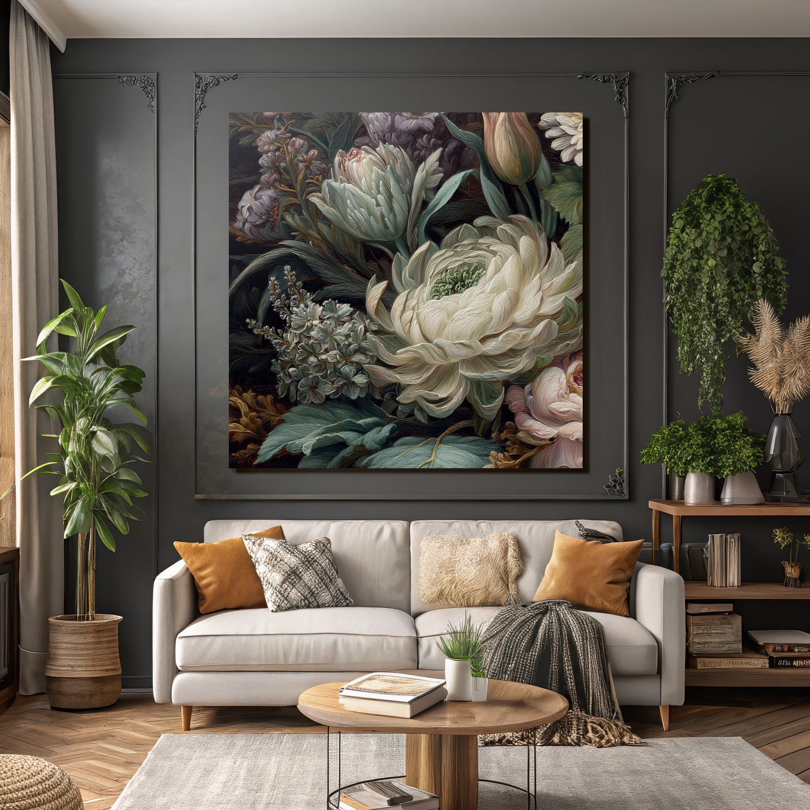 Florales Kunstwerk Mit Vielfarbigen Und Detaillierten Mustern