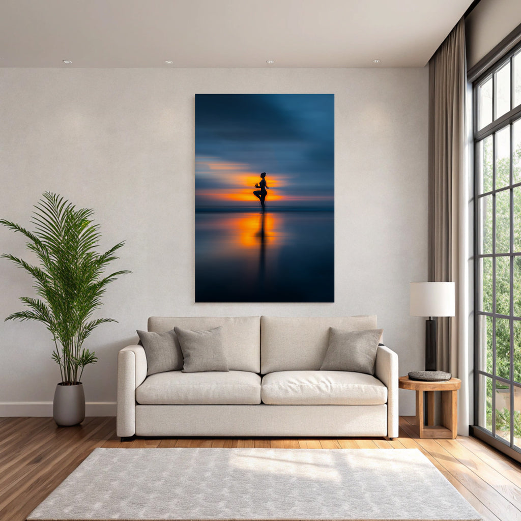Yoga Meditation Yoga Pose Am Sunset Reflexionen Im Wasser Ruhe Und Stille | Yoga und Meditation | Themen und Hobbys