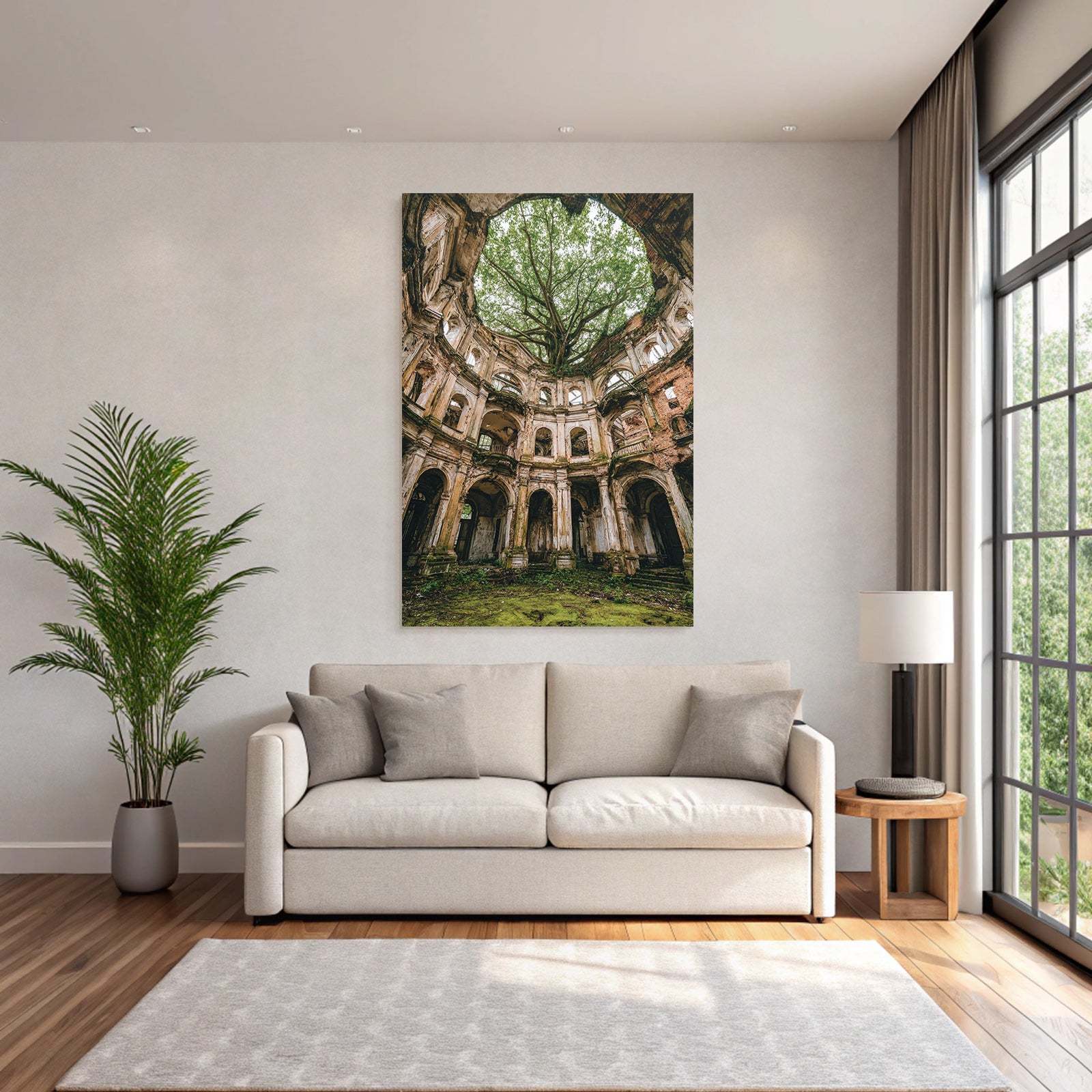 Verlassene Gebaeude Und Baum Wachsend Durch Mitte Ornamentale Elemente | Lost Places | Architektur