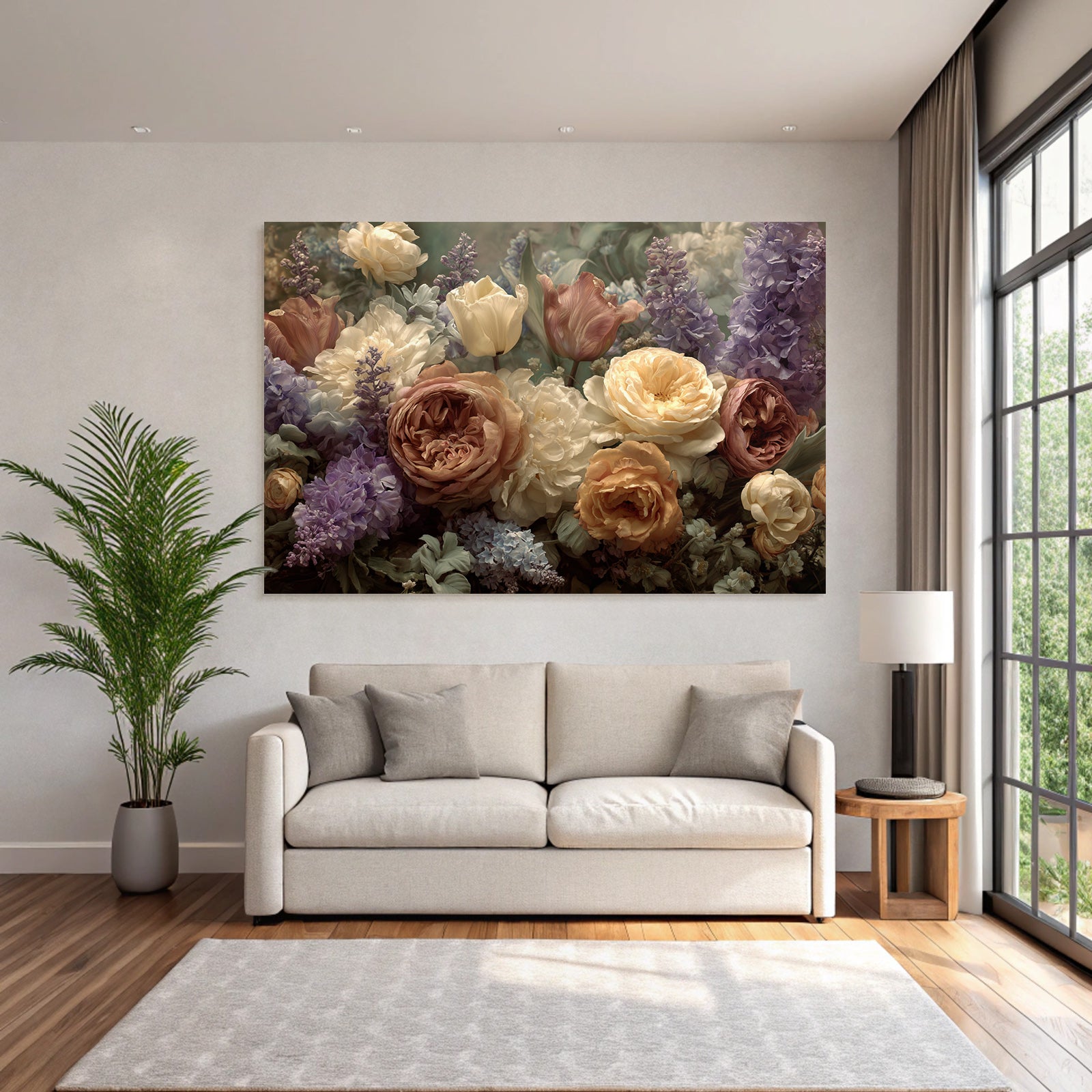 Romantisches Bouqüt Mit Pfingstrosen Tulpen Und Flieder In Pastell