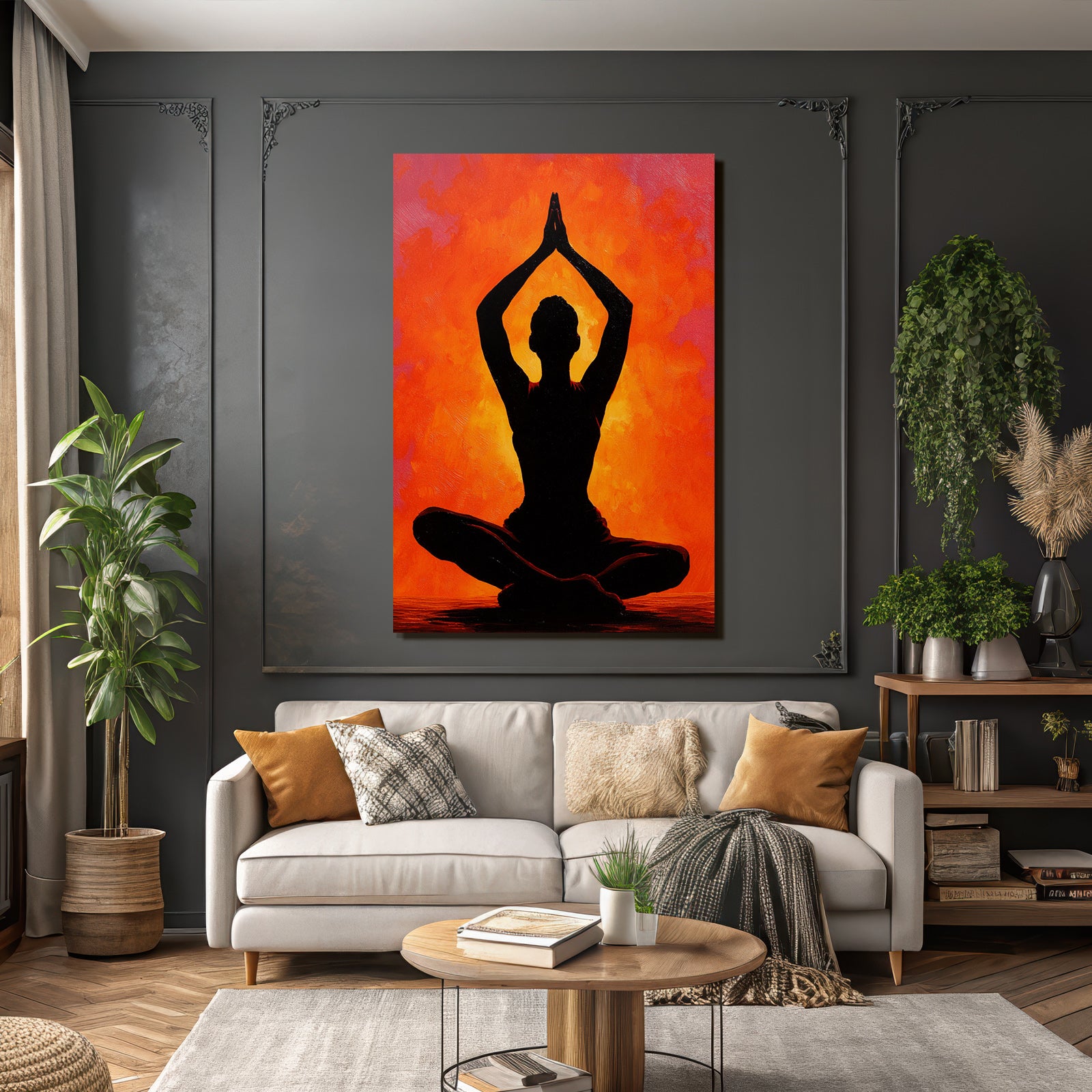Yoga Meditation Meditativer Potrait Mit Händen In Betrachtungsposition Sonnenuntergang | Yoga und Meditation | Themen und Hobbys