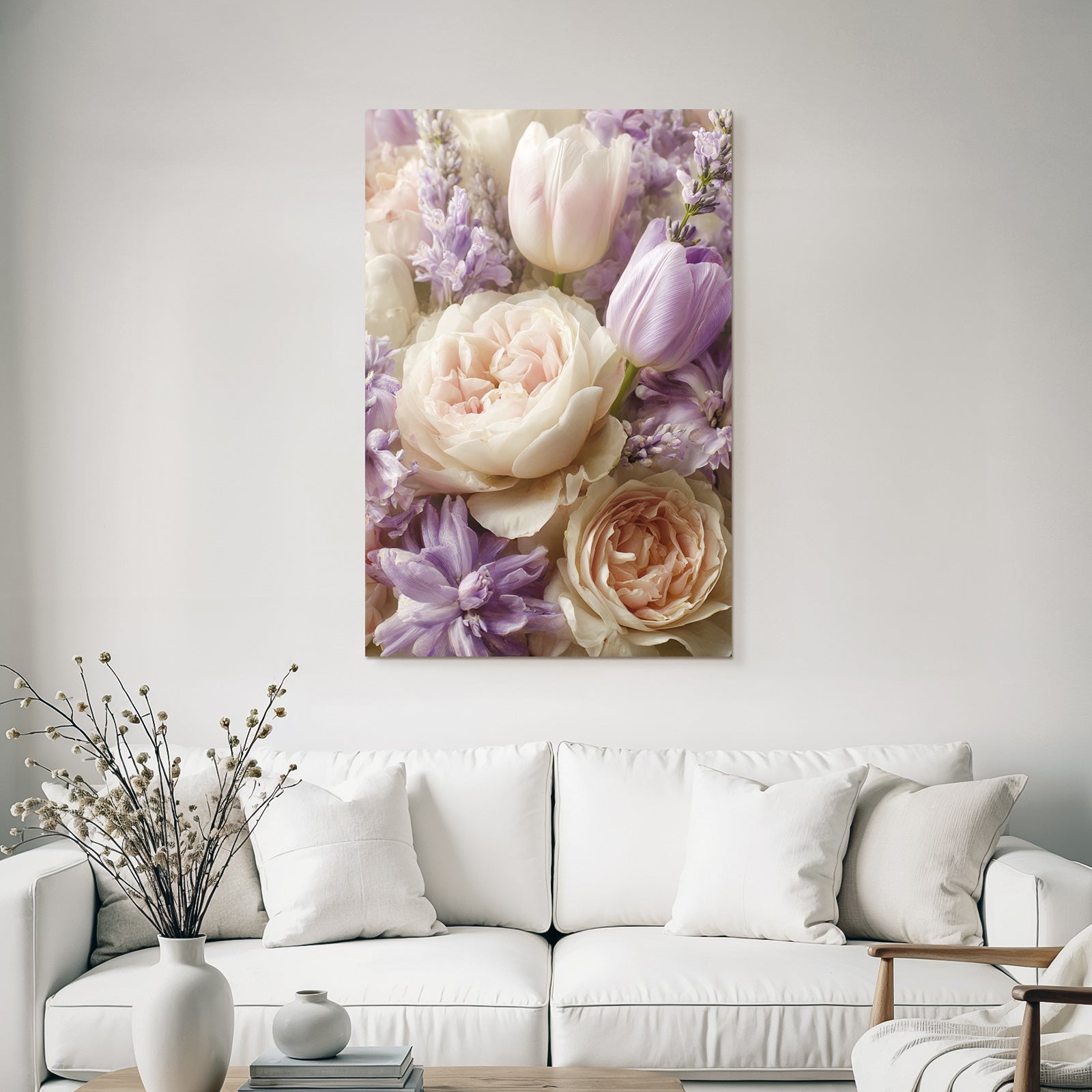 Schönes Pastell Bluten Gesteck Mit Tulpen Und Pfingstrosen