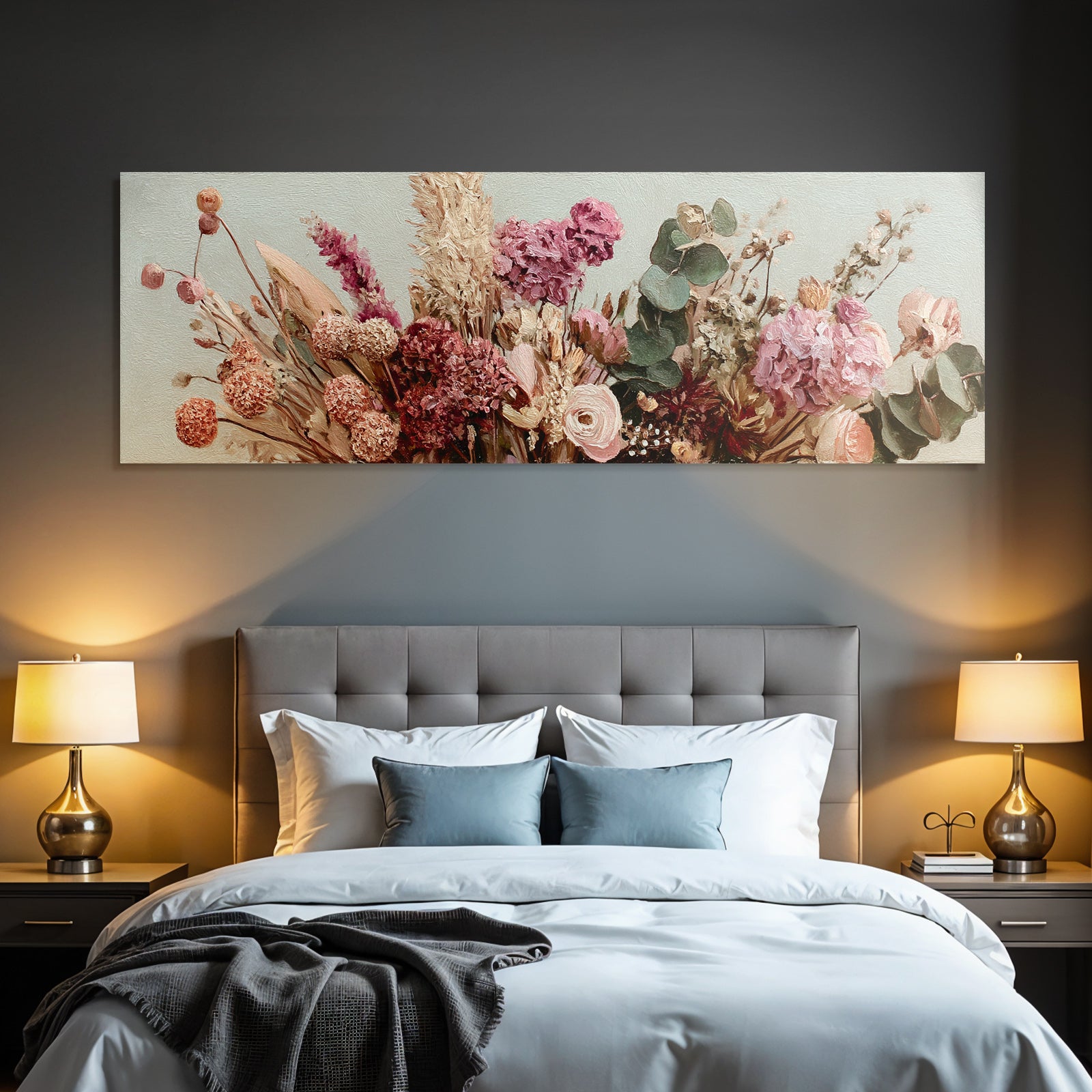 Trocken Retro Flowers Florale Anordnung Mit Soften Farbtonen Pink Und Weiss