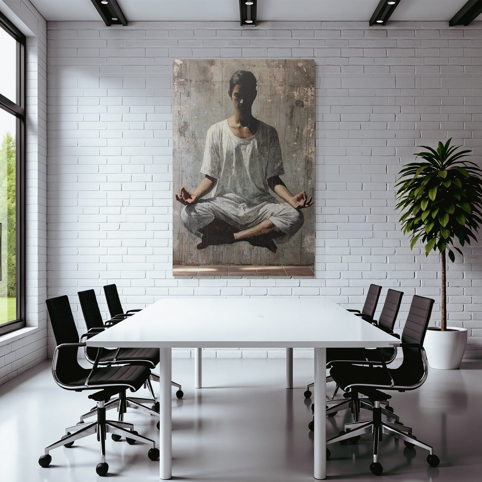 Yoga Meditation Meditierender Menschen In Weisser Kleidung Im Schwebenden Zustand | Yoga und Meditation | Themen und Hobbys