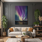 Polarlicht Nordlichlich Lichter Aurora Borealis Schneebedeckte Berge Und Wasser | Fjorde und Gletscher | Landschaften