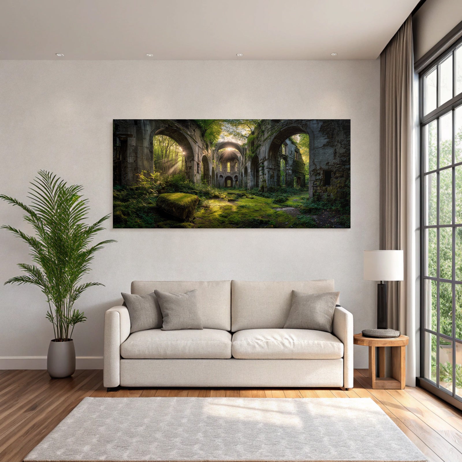 Überwachsene Ruine Umgeben Von Grünem Lichtdurchflutete Atmosphäre | Lost Places | Architektur