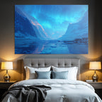 Polarlicht Frozen Wilderness Nachtlandschaft Aurora Borealis Schneebedeckte Berge | Fjorde und Gletscher | Landschaften