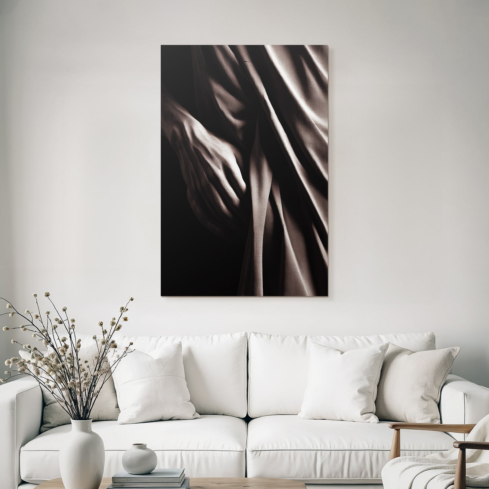 Nahaufnahme Hand Und Stoff Texturen Eleganz Kunst | Aktkunst und Sinnlichkeit | Menschen und Emotionen
