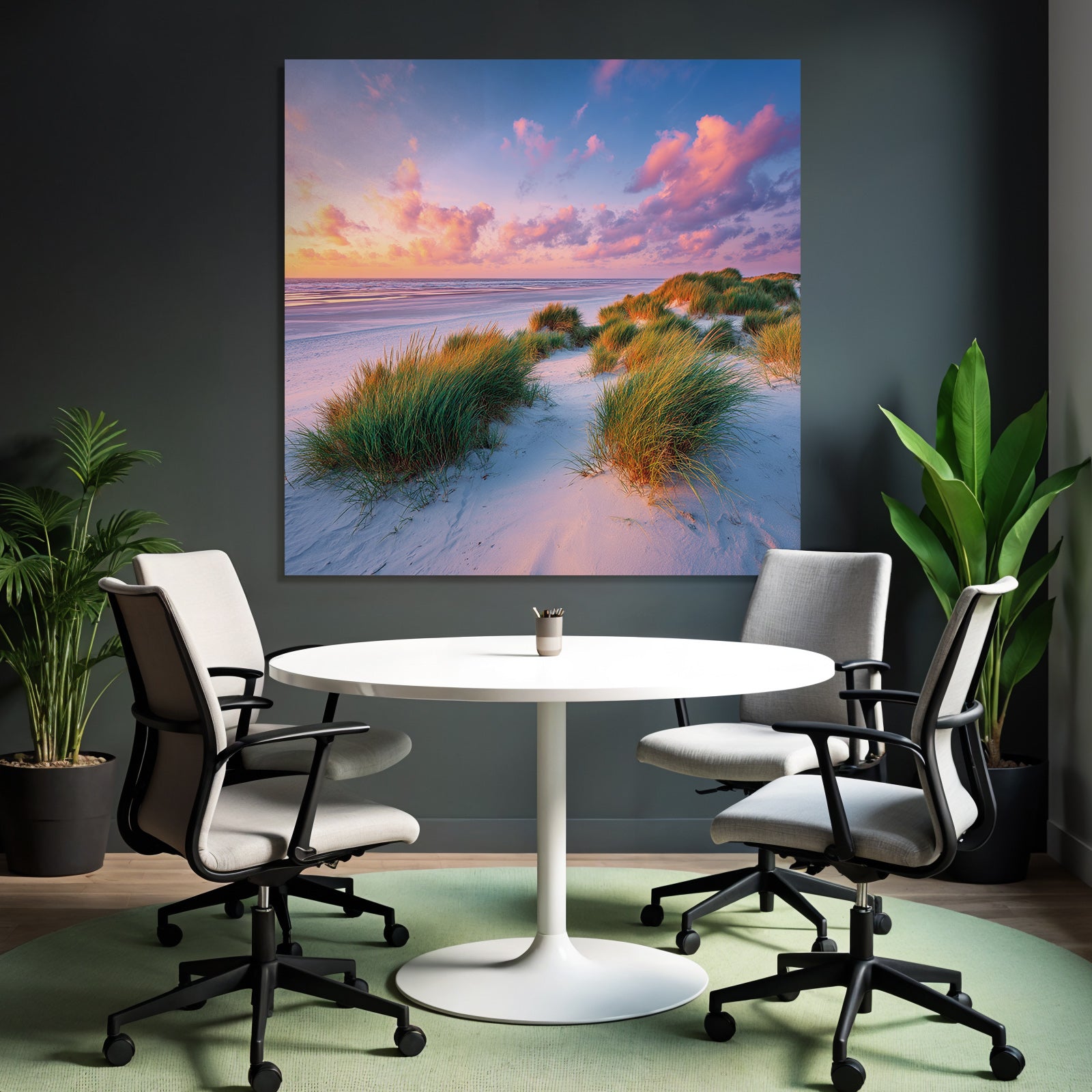 Ruhiger Strand Landschaft Bei Sonnenuntergang | Duenen und Heide | Landschaften