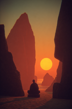 Yoga Meditation Ruhige Landscape Meditation Bei Sonnenuntergang | Yoga und Meditation | Themen und Hobbys