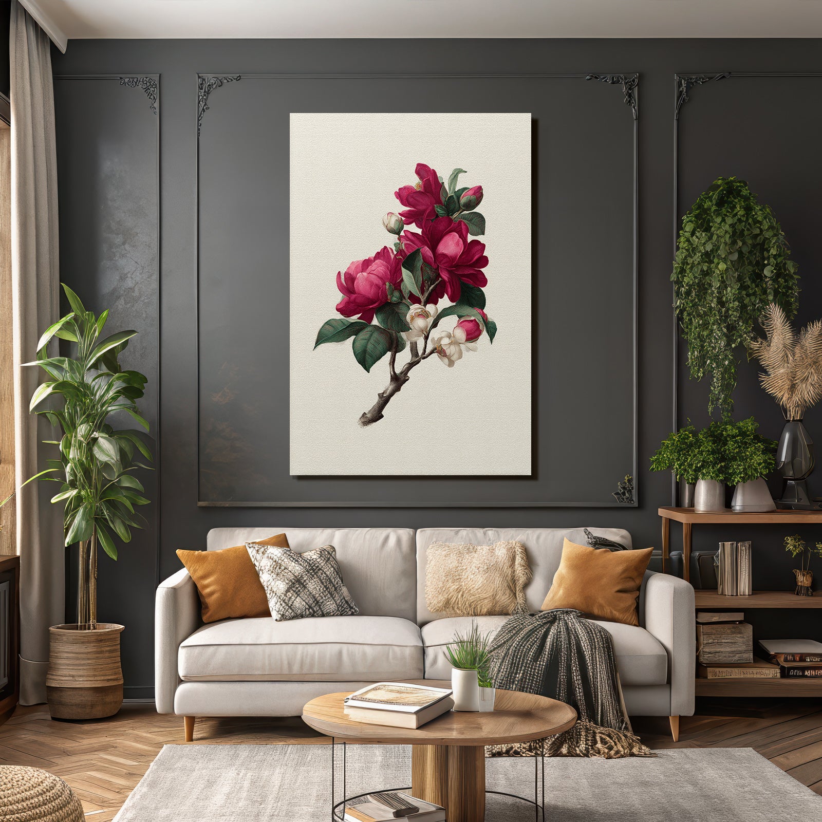 Botanische Magnolienillustration Im Vintage Stil