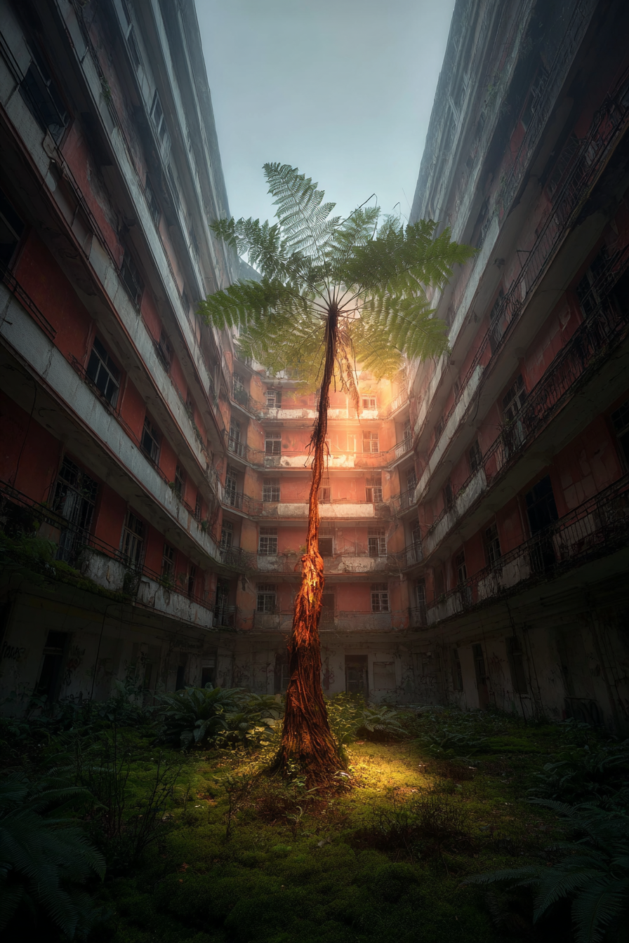 Raum Im Abriss Natur Erobert Menschenhand Hoch Pflanze | Lost Places | Architektur