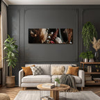 Trocken Retro Flowers Trockene Pflanzen Stillleben Dunkler Hintergrund Draperie