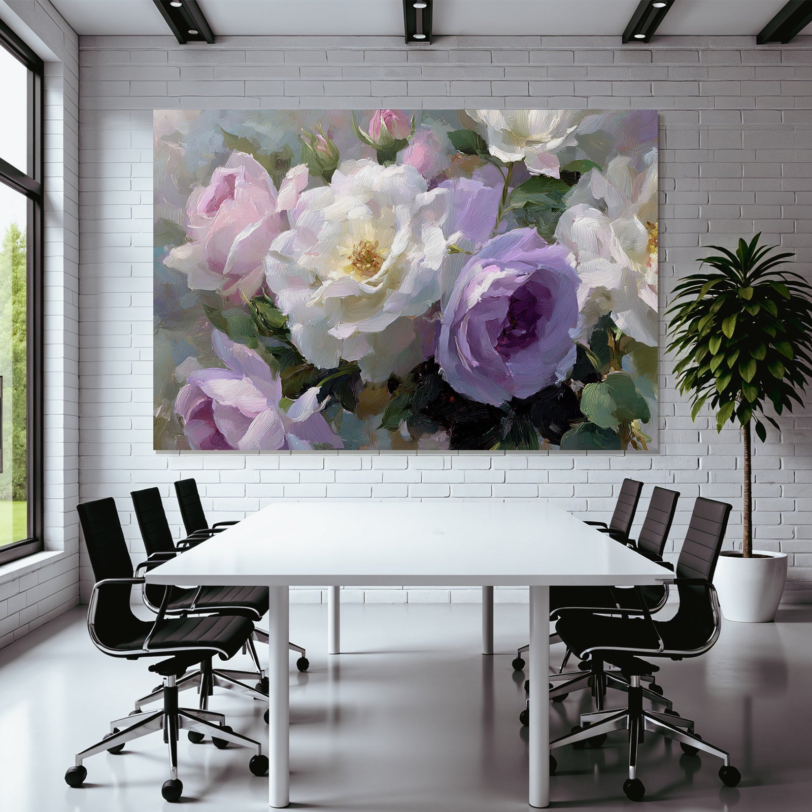 Arrangement Aus Rosen In Rosa Weiss Und Lavendel