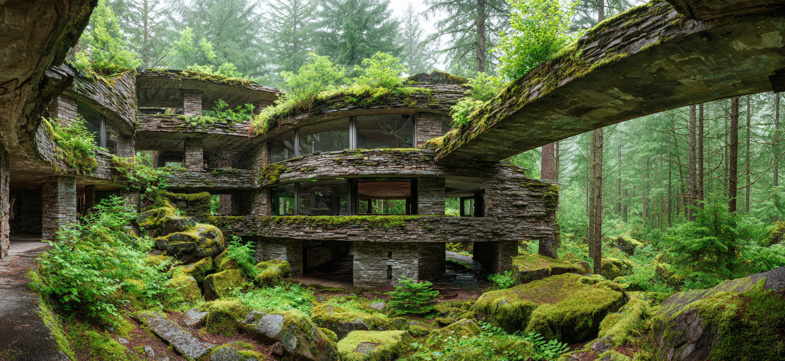 Moderne Im Wald Harmonische Naturbeziehung | Lost Places | Architektur