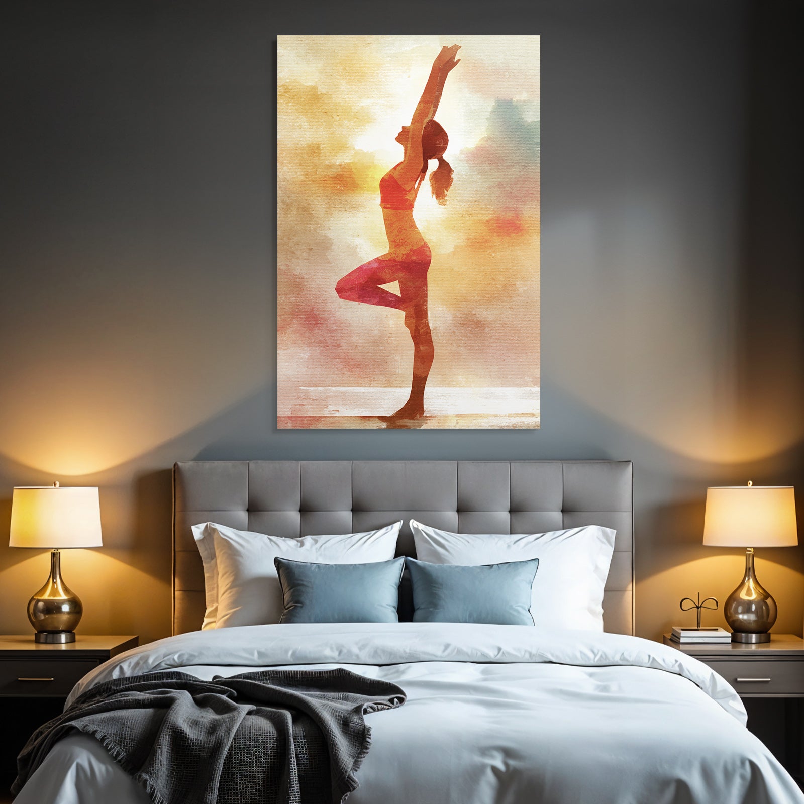 Yoga Meditation Yoga Pose In Kreativem Hintergrund Wasserfarbenmalerei | Yoga und Meditation | Themen und Hobbys