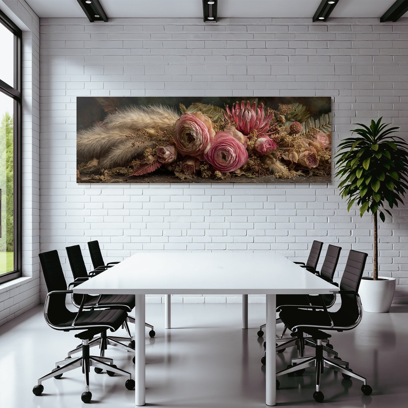 Trocken Retro Flowers Florale Anordnung Mit Rosen Und Getrockneten Pflanzen Elegant Kunstvoll