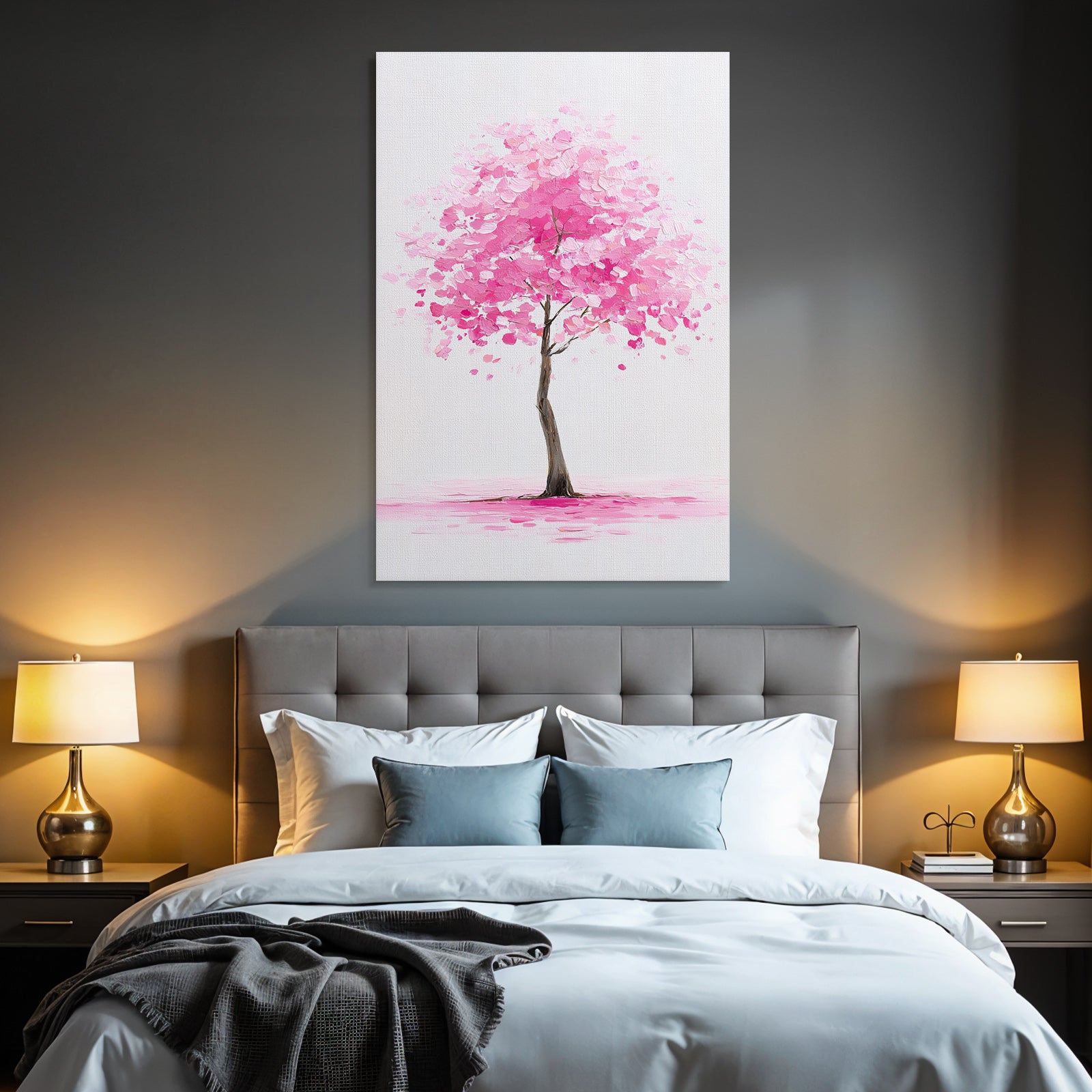 Zartrosa Baum Mit Minimalistischem Hintergrund