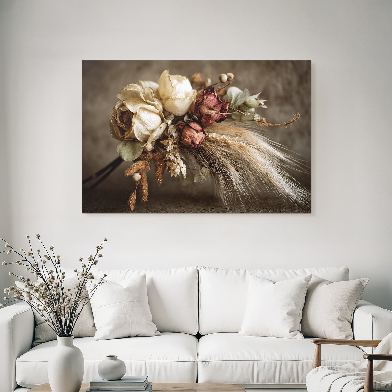 Trocken Retro Flowers Getrocknete Anfang Rustikales Arrangement