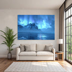 Polarlicht Atemberaubende Landschaft Mit Auroren Und Bergblick | Fjorde und Gletscher | Landschaften