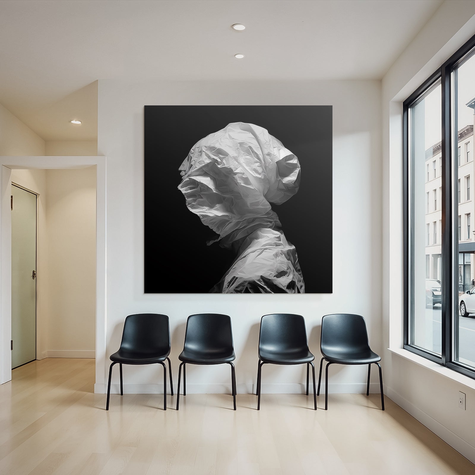 Gestalt In Weiss Auf Schwarzem Hintergrund | Aktkunst und Sinnlichkeit | Menschen und Emotionen