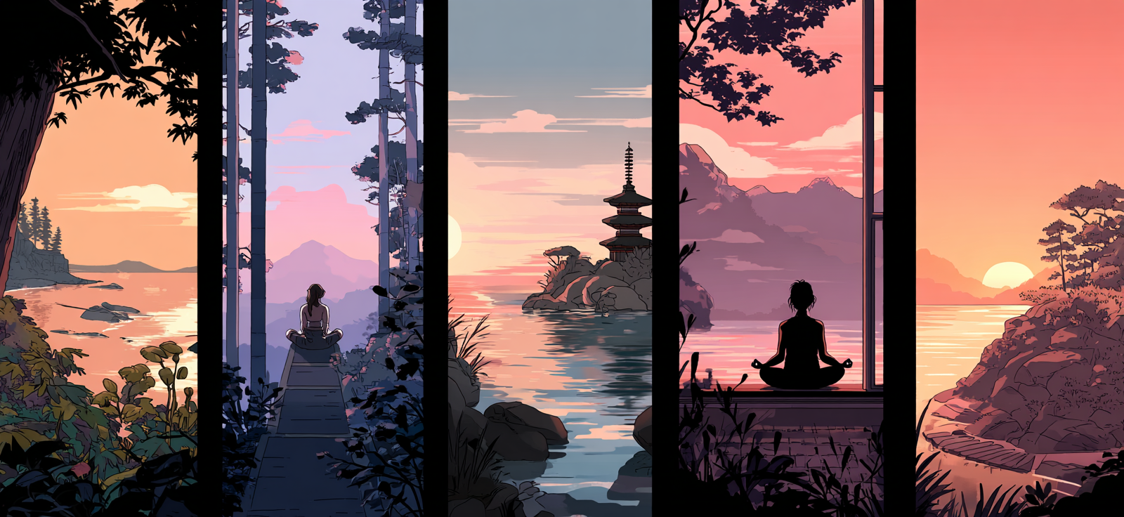 Yoga Meditation Ruhige Landschaft Verbundenheit Mit Der Natur | Yoga und Meditation | Themen und Hobbys