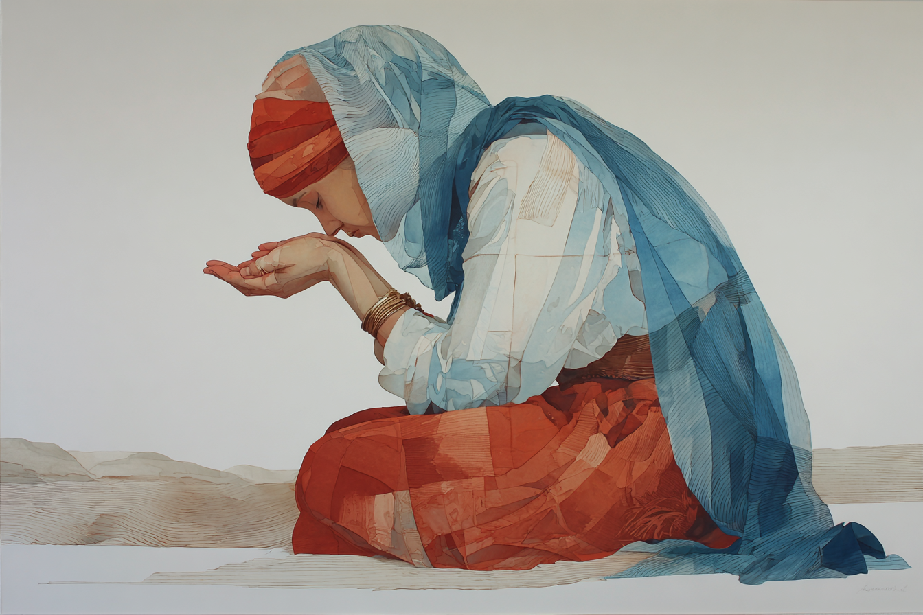 Yoga Meditation Kontemplative Frau In Reichen Farben | Yoga und Meditation | Themen und Hobbys