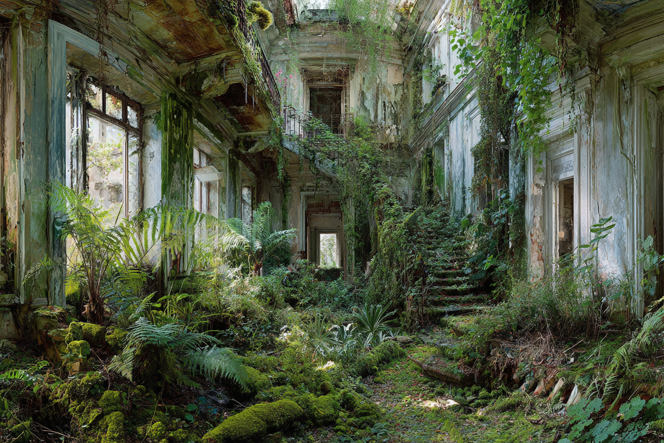 Verlassene Innenansicht Natur Reclaiming | Lost Places | Architektur