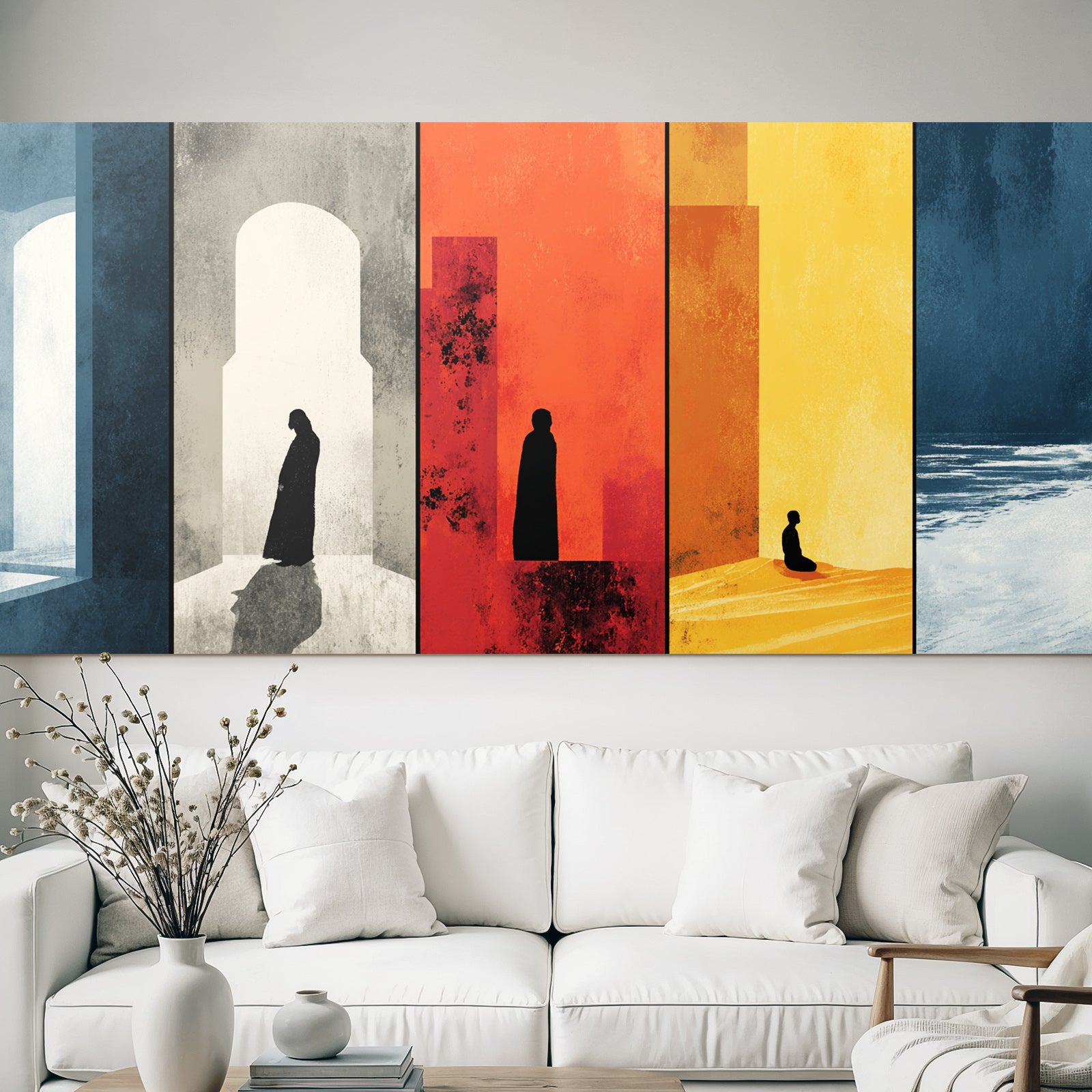 Yoga Meditation Abstrakte Illustrationen Panels Emotionale Reise Und Introspektion | Yoga und Meditation | Themen und Hobbys