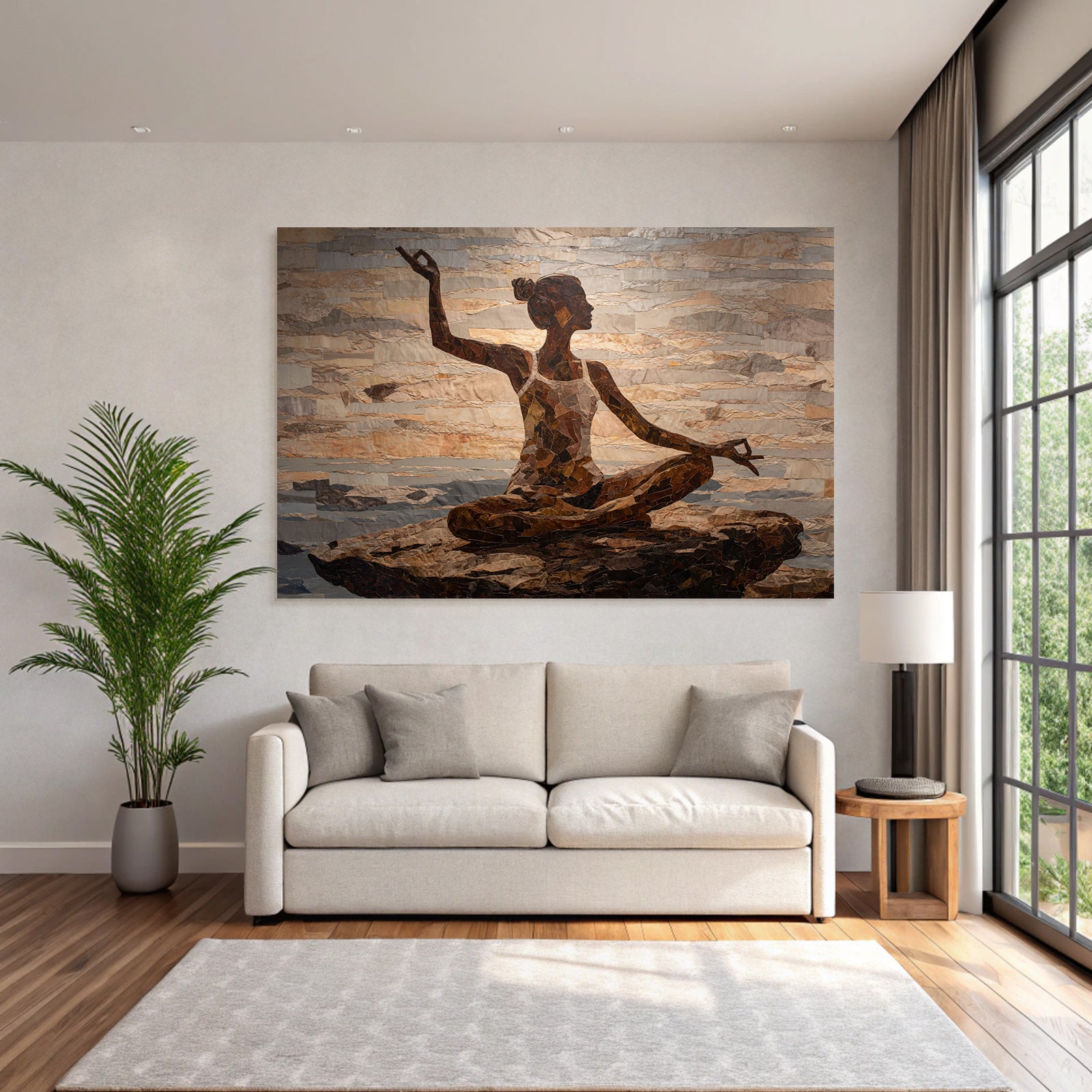 Yoga Meditation Meditierende Figur Mosaik Hintergrund Beruhigung | Yoga und Meditation | Themen und Hobbys