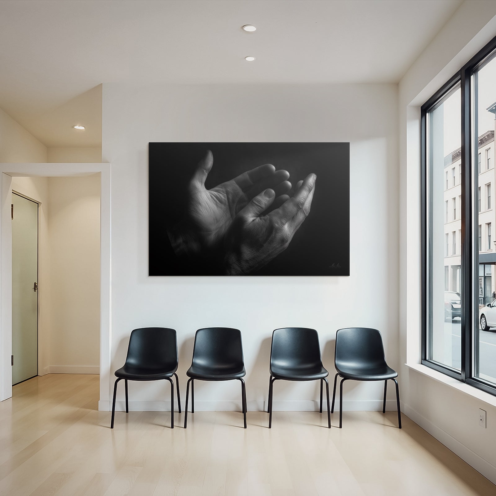Offene Hände Kunstwerk Schwarz Weiss Dramatisch | Haende und Gestik | Menschen und Emotionen