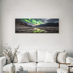 Polarlicht Aurora Borealis Bergend Spiegelung Natur Szene | Fjorde und Gletscher | Landschaften
