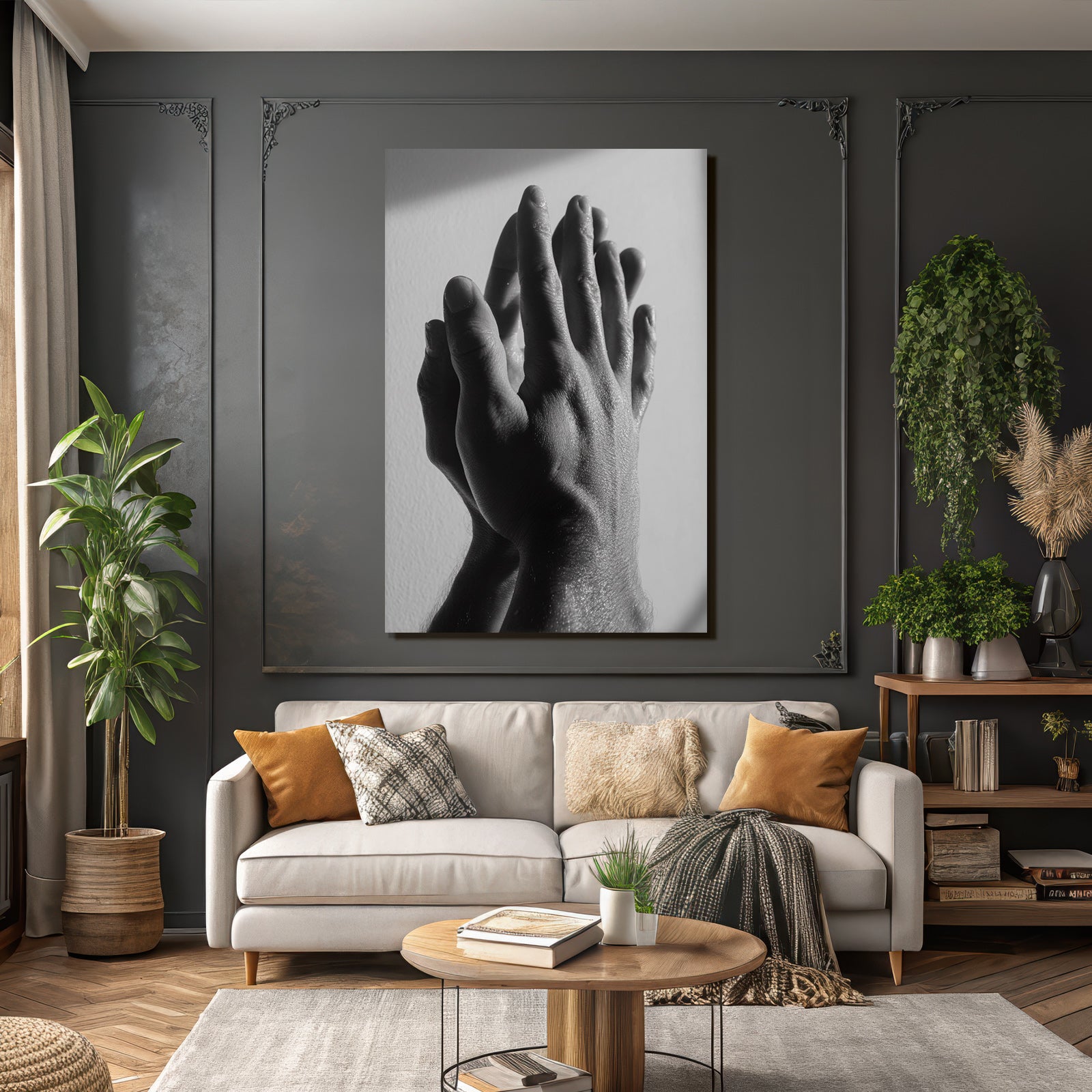 Hände Im Contrast Bw Licht Hintergrund Texturen Und Formen | Haende und Gestik | Menschen und Emotionen