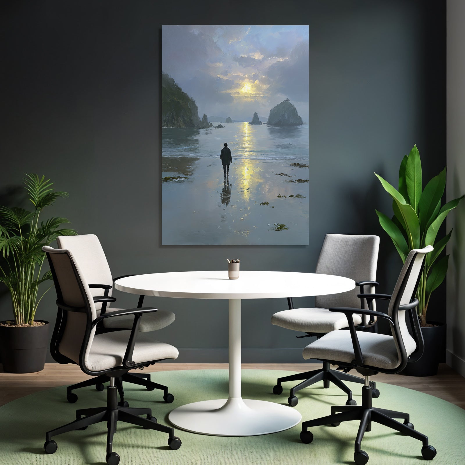 Yoga Meditation Ruhige Küstenlandschaft Beim Sonnenuntergang Mit Reflektion | Yoga und Meditation | Themen und Hobbys