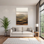 Scenic Landscape Rolling Hills Misty Coastal Area Dawn Dusk | Duenen und Heide | Landschaften