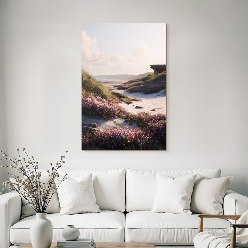 Friedliche Landschaft Strand Sonnenaufgang Blumen Dunen | Duenen und Heide | Landschaften