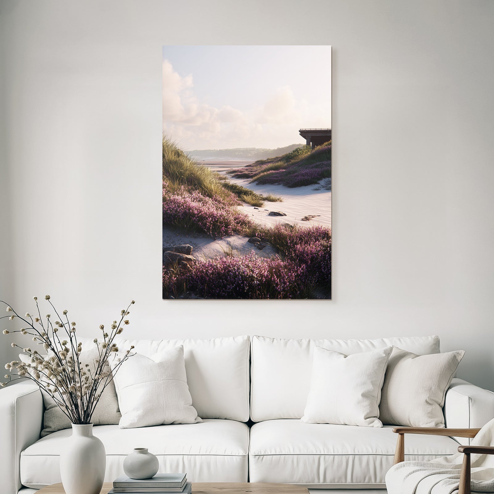 Friedliche Landschaft Strand Sonnenaufgang Blumen Dunen | Duenen und Heide | Landschaften