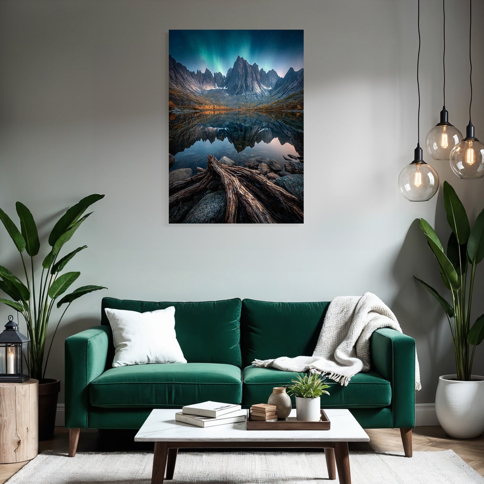 Polarlicht Traumhafte Natur Landschaft Bergrefl Action See Mit Norlicht | Fjorde und Gletscher | Landschaften