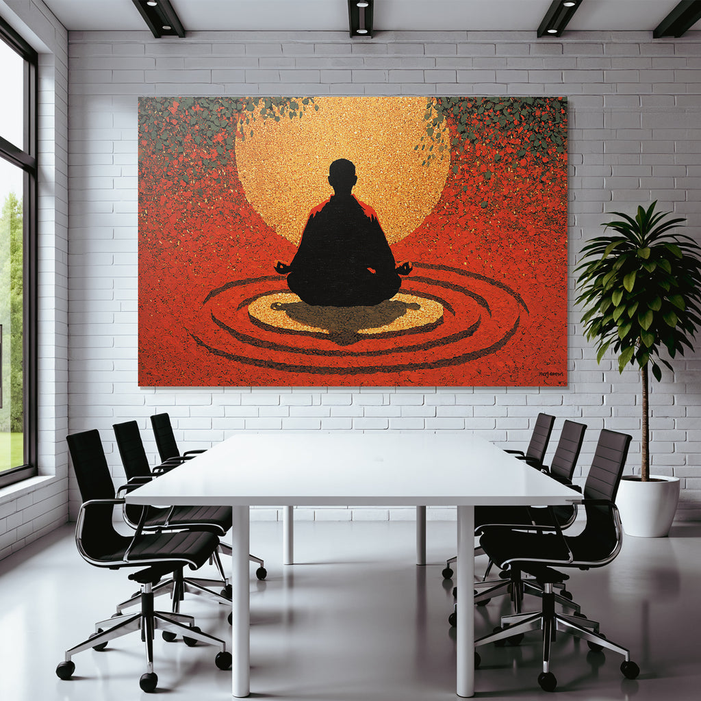 Yoga Meditation Meditierender Mensch Hintergrund Rot Gold Harmonie Balance | Yoga und Meditation | Themen und Hobbys