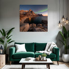 Polarlicht Coastal Mountains Northern Lights Tranquil Landscape | Fjorde und Gletscher | Landschaften