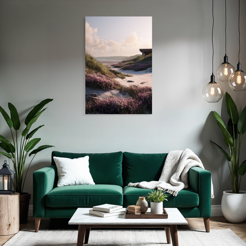 Friedliche Landschaft Strand Sonnenaufgang Blumen Dunen | Duenen und Heide | Landschaften