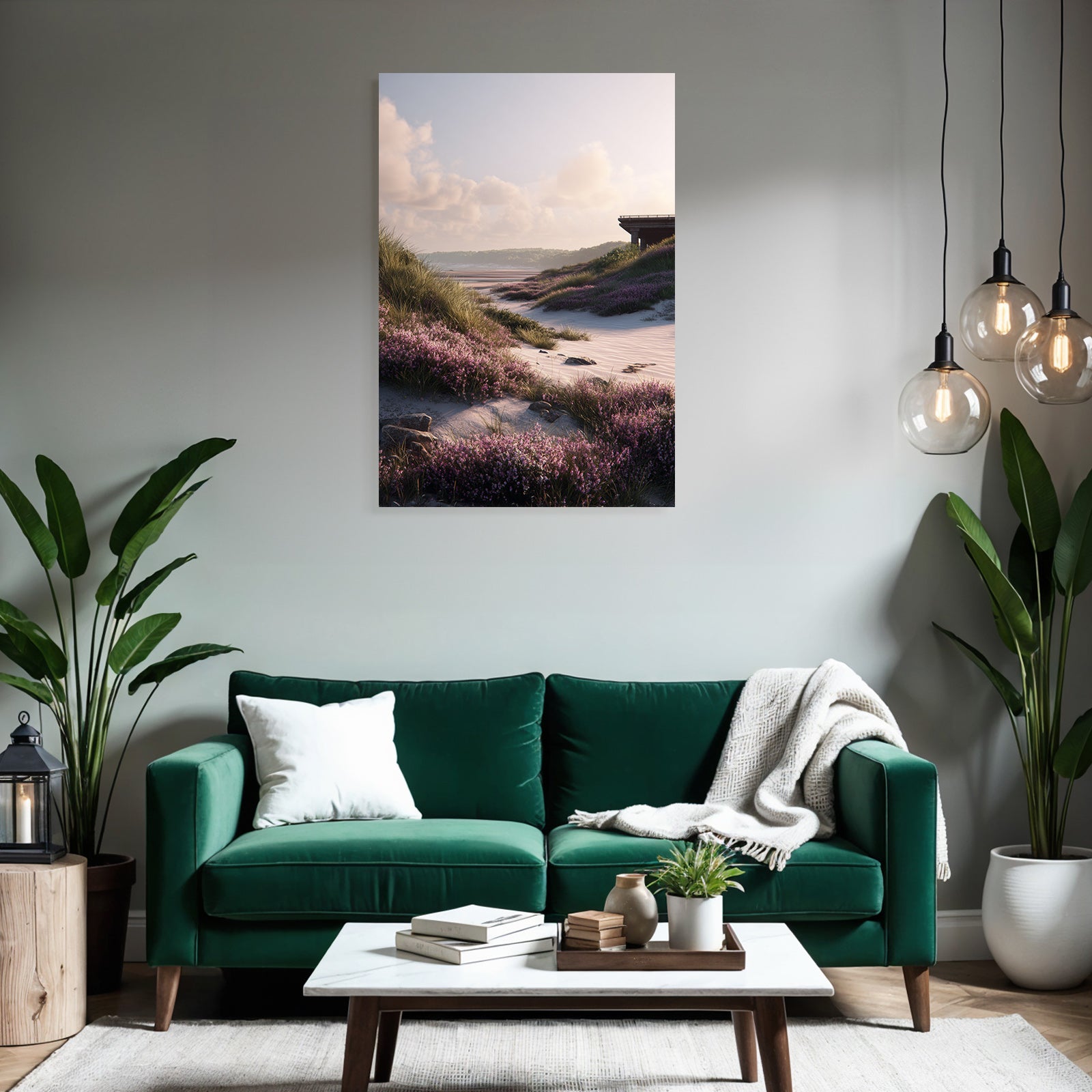 Friedliche Landschaft Strand Sonnenaufgang Blumen Dunen | Duenen und Heide | Landschaften