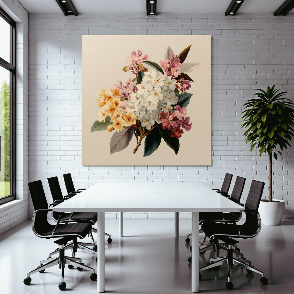 Strauss Mit Bunten Blüten Und Grünen Blättern